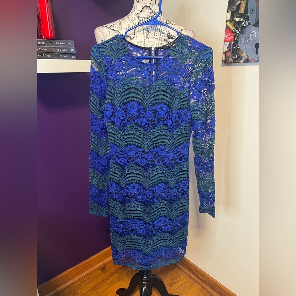 Romeo & Juliet Couture Long Sleeve Lacelike Dress